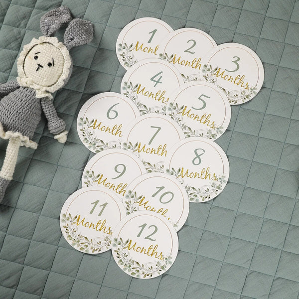 12pcs Baby Milestone Number Monthly Memorial Cards